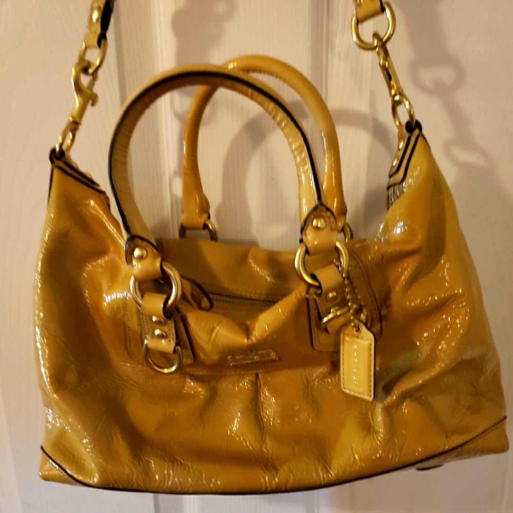 Vintage Coach Madison CO 973 12957 yellow mustard gold hardware NWT